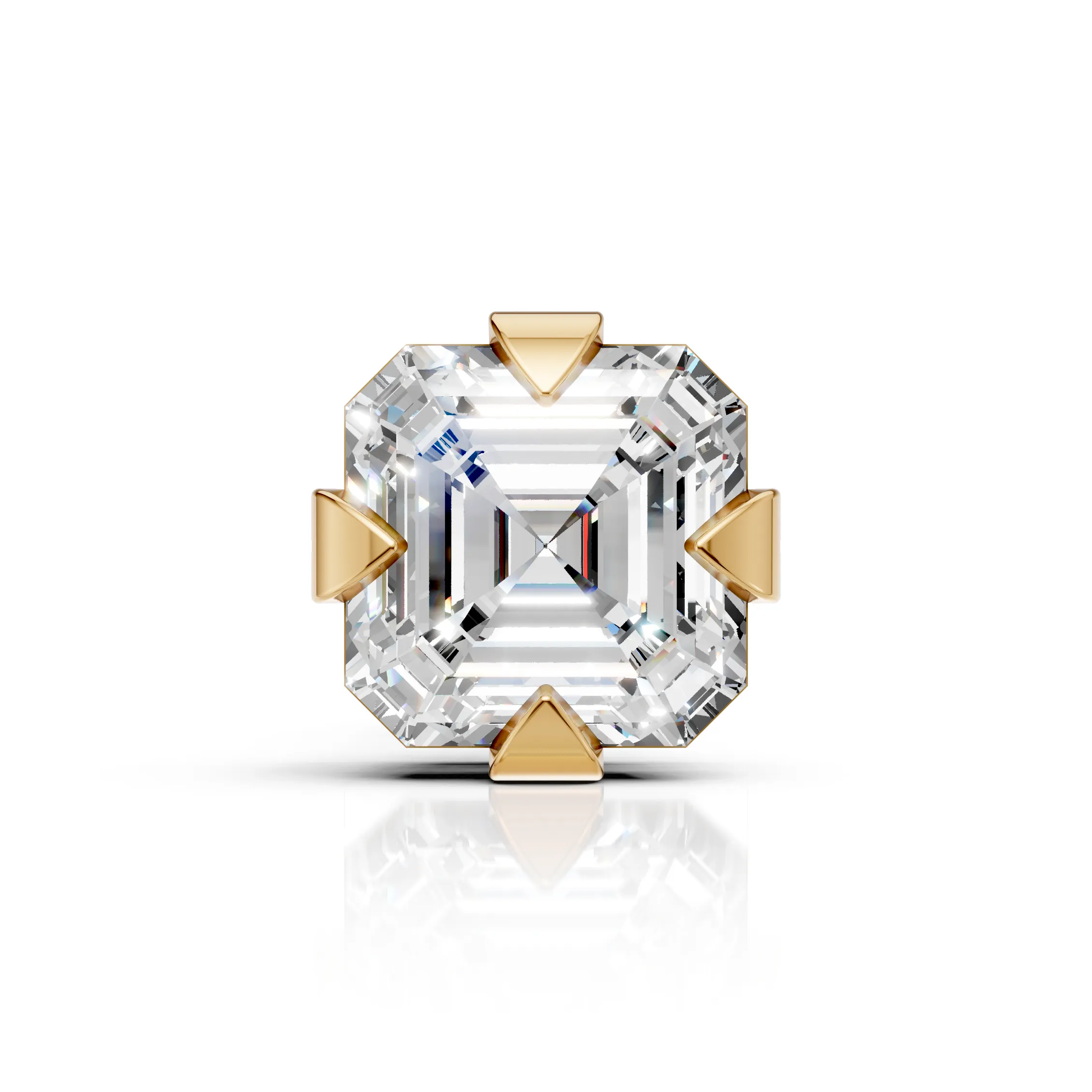 Emerald Cut Solitaire Stud Earring
